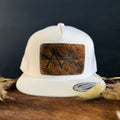 Dark Cowhide Patch White Snapback Hat